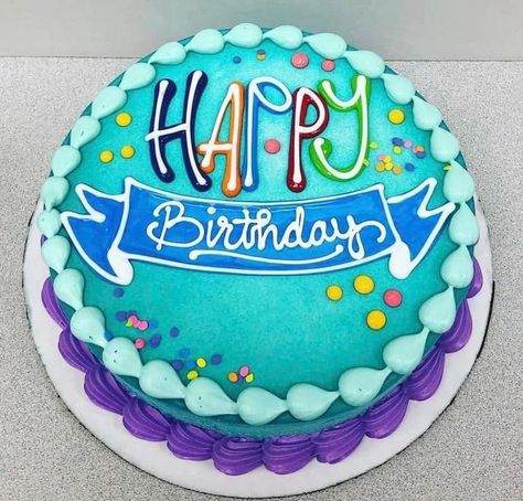 Basic Birthday Cake Design, Generic Birthday Cake, Round Cakes Ideas, Dq Cakes Designs, Birthday Sheet Cake Ideas, Simple Sheet Cake Designs, Y2k Cake, Dq Cake, Dq Cakes