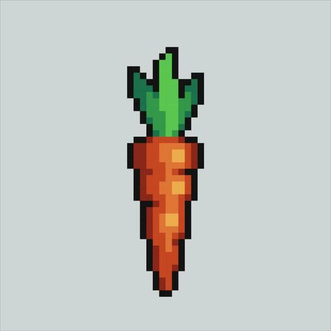 Carrot Pixel Art, App Badges, Pixelated Design, Game Sprite, Cute Carrot, Video Game Sprites, Minecraft Pixel Art, 8 Bit, Mobile Game