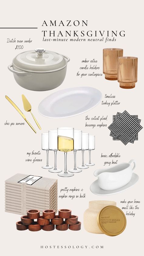 Modern neutral Thanksgiving hosting essentials from Amazon. #amazonhome #amazonfinds #hostingthanksgiving Follow my shop @hostessology on the @shop.LTK app to shop this post and get my exclusive app-only content! #liketkit #LTKhome #LTKSeasonal #LTKHoliday @shop.ltk https://liketk.it/3UXrL Thanksgiving Modern Table, Minimalist Thanksgiving Table Settings, Hosting Thanksgiving Decorations, Neutral Thanksgiving Table Setting, Thanksgiving Serveware, Hosting Necessities, Host Friendsgiving, Thanksgiving Hosting Ideas, Modern Thanksgiving Tablescapes