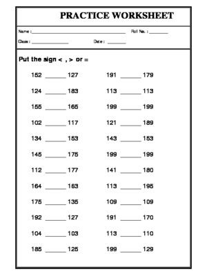 A2Zworksheets:Worksheet of Put the sign greater, lesser and equal to-03-Put the sign greater,lesser and equal to-Numbers-Maths Greater Smaller Equal Worksheet, Put The Sign Worksheet, Grater And Less Than Worksheet, Class 4 Maths Worksheet, Maths Worksheet For Class 3, Grade 2 Maths, Math Division Worksheets, Homeschool Math Curriculum, Mental Maths Worksheets