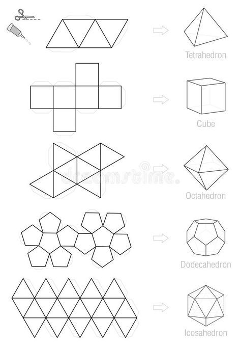 Geometric Planter Template, Geometric Template Design, Polyhedron Template, Octahedron Template, Prism Template, Origami Geometric Shapes, Diy Geometric Decor, Geometric Template, Origami Templates