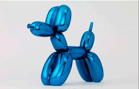 Koons Balloon Dog, Jeff Koons Balloon Dog, Famous Contemporary Artists, Balloon Dog Sculpture, Jeff Koons, Metallic Luster, Dog Sculpture, Balloon Dog, Porcelain Art