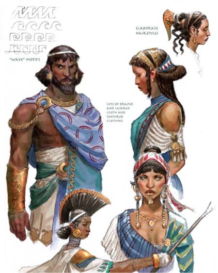 Ancient Concept Art, Native Concept Art, Mediterranean Character Design, Phoenician Clothing, Greek Concept Art, Greek Fantasy Art, Theros Art, Phoenician Art, Steve Prescott