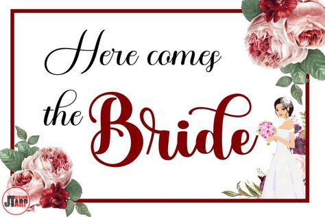 Here Come The Bride (Maroon Theme) - Wedding Here Comes The Bride Banner, Birthday Tarpaulin Background, Maroon Theme, Birthday Tarpaulin, Birthday Tarpaulin Design, Tarpaulin Design, Free Printable Banner Letters, Printable Banner Letters, Happy 50th Anniversary