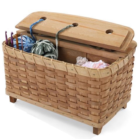 PRICES MAY VARY. Natural Wicker Basket: Our crochet bag is woven from natural Chinese fir, pure handcraft way, durable quality and sustainable Perfect Size: The dimensions of yarn storage organizer is 13x7.5 x7 inches, it is great for knitter, crocheter, and corchet beginners Convenient Design: Our yarn storage box has 3 yarn holder compartments and a large compartment, each yarn holder compartment will hold 1 jumbo-sized skein or 2 small skeins, large compartment keep the knitting or crochet su Storage For Crochet Supplies, Crochet Supply Bag, Crochet Supplies Bag, Crochet Bag Organizer, Crochet Bin, Crochet Containers, Crochet Storage Bag, Crochet Organizer, Knitting Bag Pattern