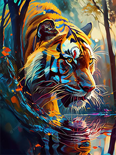 PRICES MAY VARY. 【High Quality Canvas】Tiger diamond painting kits using high-definition printing oil canvas, uniform texture, color printing, environmental protection canvas, good texture beautiful. The surface of the pattern itself is sticky and protective film, which can keep the viscosity of the animal diamond painting well. 【Fun and Relaxing 】The process of making tiger diamond art is simple and interesting, and it only takes a few seconds to read the instructions of the product description Art Kits For Kids, Diamond Art Kits, Big Cats Art, Diamond Painting Kits, Oil Canvas, Texture Color, Art Kits, Big Cat, Kits For Kids