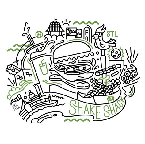 Shake Shack STL on Behance Cool Wallpapers Abstract, Design Manifesto, Food Campaign, Wallpapers Abstract, Mural Art Design, Charity Run, Ice Cream Design, Cream Design, Shake Shack