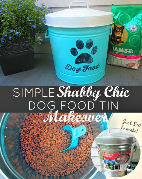 Dog Food Storage Diy, Iams Dog Food, Diy Shabby Chic, Dog Food Storage Containers, Dogs Diy Projects, Diy Dog Food, House Training Puppies, Dog Food Container, Diy Dog Toys