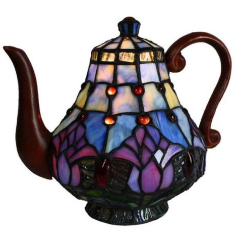 — Stained glass tulip teapot Pecha Kucha, Lalique Perfume Bottle, Cute Teapot, Novelty Teapots, Cat Teapot, Glass Teapot, Diy Pottery, Ceramics Pottery Art, Tea Kettle