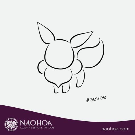 Pokemon Eevee Tattoo Ideas, Eevee Tattoo Outline, Small Eevee Tattoo, Simple Eevee Tattoo, Eevee Outline, Evee Tattoos, Eve Pokemon, Eevee Tattoo, Gengar Tattoo