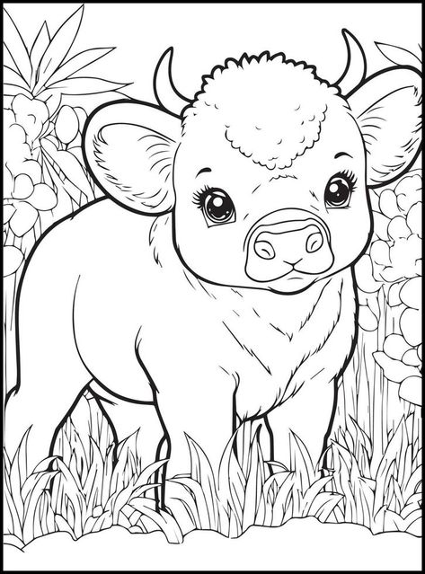 Ariel Coloring Pages, Farm Coloring Pages, Cow Coloring Pages, A Coloring Page, Farm Animal Coloring Pages, Kids Coloring Pages, Kids Coloring, Flower Coloring Pages, Cute Coloring Pages