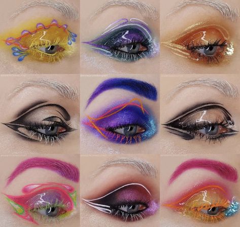 Grafic Eyeliner Makeup, Neon Makeup Ideas, Artsy Makeup, Drivers Ed, Punk Makeup, Makeup Face Charts, Perfect Teeth, Face Charts, Graphic Makeup