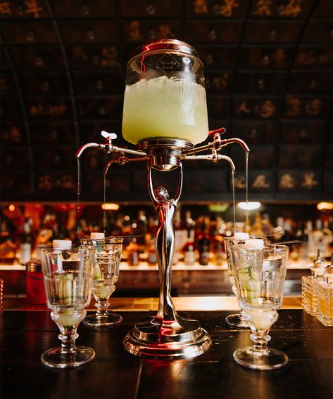 Pour Yourself A Drink From An Absinthe Tower At Fortitude Valley's New Cindy Chows | Urban List Brisbane Cocktail Tower Drinks, Cocktail Tower, Drink Tower, Underground Bar, Drink List, Avocado Dip, Fresh Oysters, Hotel Party, Bar Scene