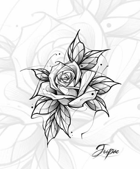 Rose Tattoo With Stem, Rose Tattoo Stencil, Art Tattoo Design, Etching Tattoo, Rose Hand Tattoo, Flower Tattoo Drawings, Single Line Tattoo, Sheet Music Art, Flower Drawing Tutorials