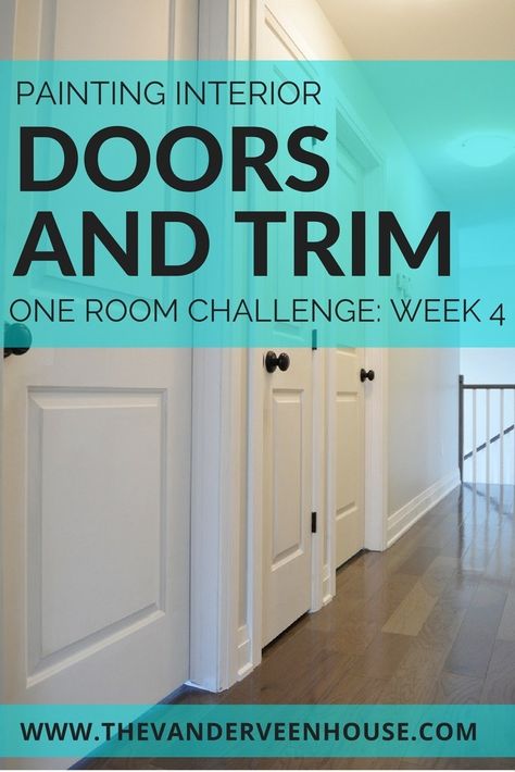 Painting Interior Doors and Trim: One Room Challenge Week 4 • The Vanderveen House Interior Doors And Trim, Door And Trim Paint, Painting Interior Doors, Doors And Trim, Painted Interior Doors, Interior Door Trim, Transitional Decor Bedroom, Tips For Painting, Transitional Home Decor