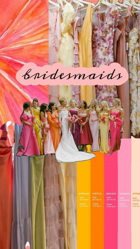 bridesmaids colour palette inspo ✨ Bridesmaid Color Palette, Backyard Wedding Ceremony, Bridesmaid Colors, Backyard Wedding, Colour Palette, Wedding Ceremony