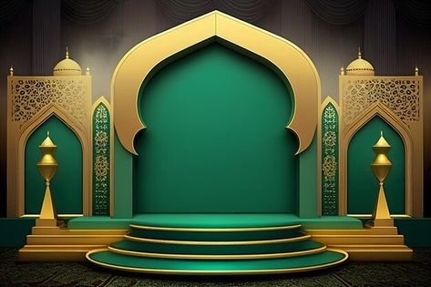 Islamic Studio Background, Islamic Backdrop, Islamic Frame Design, Wall Design Outdoor, Mihrab Masjid, Event Wall, Photo Ramadan, Desi Boy, Modern Home Exterior