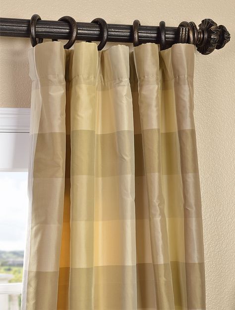 Newman Silk Taffeta Plaid Curtain Plaid Dining Room, Cortinas Country, Living Room French Country, Country Living Room Furniture, Boston House, Silk Drapes, French Living Rooms, Plaid Curtains, French Country Living