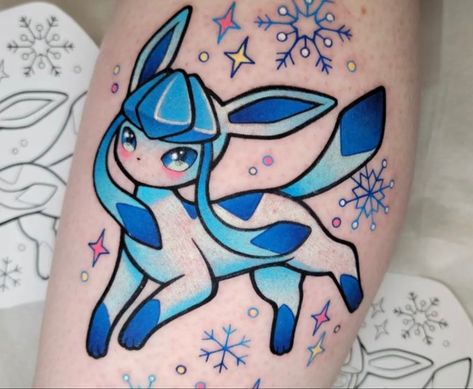 @xanthianmoon Glaceon Tattoo, Pikachu Tattoo Design, Pokemon Glaceon, Sarah Tattoo, Pikachu Tattoo, Her Tattoo, Nerdy Tattoos, One Tattoo, Cool Tattoo Drawings