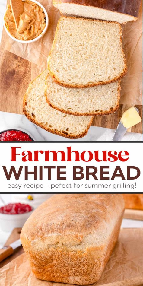 Easy Bread For Beginners, Simple White Bread Recipe, Easy Loaf Bread Recipes, White Bread Recipe Homemade, Farmhouse Bread Recipe, Fast Easy Bread, Easy Bread Recipes For Beginners, Edible Glitter Recipe, Simple Bread Recipe