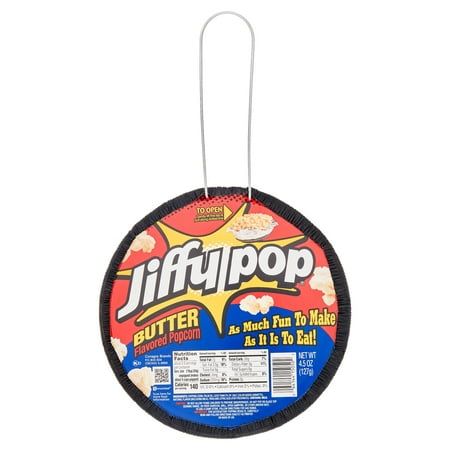 With a self-contained stovetop popping pan, JIFFY POP is just as much fun to make as it is to eat. Purchase JIFFY POP Butter-Flavored Popcorn for that fresh, homemade taste and stove-popping experience that brings everyone together. Made using the finest corn kernels, JIFFY POP creates the ultimate popping experience for your camping trips or afternoon snacks. Quickly prepare on a gas range, electric range or camp stove by placing on the burner and shaking back and forth until foil is fully expa Jiffy Pop, Stovetop Popcorn, Popcorn Snacks, Microwave Popcorn, Pop Popcorn, Butter Popcorn, Kettle Corn, Flavored Popcorn, Corn Kernel