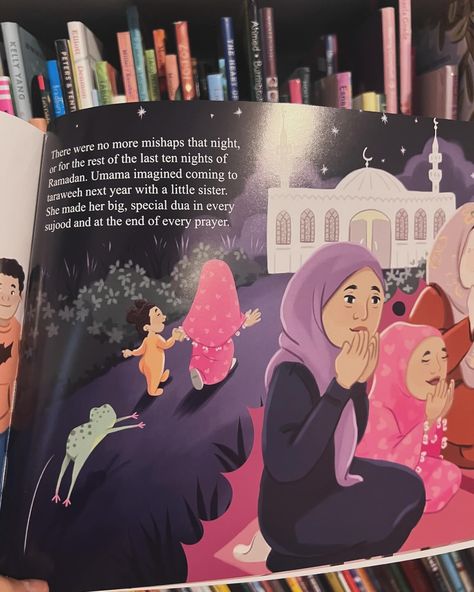 A cute and utterly delightful tale about a frog that gets loose during nightly prayers in Ramadan at the Masjid, and the little girl who just wanted things to be perfect for her Lailatul Qadir duaas❤️ I really enjoyed reading the story with my kids, and they thought it was absolutely hilarious. Every time something more ridiculous happened, we would laugh and laugh! I must say I am so absolutely pleased with the amount of joyous Ramadan stories that are being published I can actually see thi... Ramadan Story, A Frog, Little Sisters, Be Perfect, Ramadan, Instagram A, Things To Think About, The Story, Reading