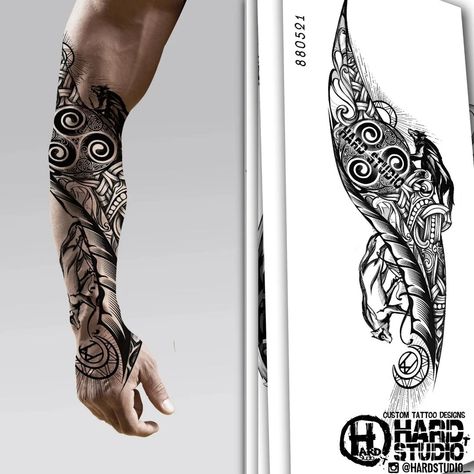 What to see first new drawings? Support us in patreon 😊(link in bio) If you want to order your custom tattoo design contact us in… | Instagram Shen Long Tattoo, Fenrir Tattoo, Herren Hand Tattoos, Arm Tattoos For Guys Forearm, Scandinavian Tattoo, Viking Tattoo Sleeve, Cool Half Sleeve Tattoos, Wolf Tattoo Sleeve, Armor Tattoo