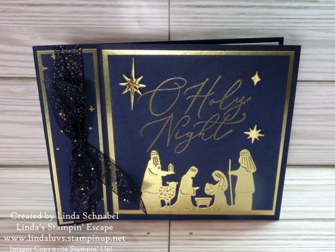 Nativity Christmas Cards, Christmas Card Wishes, Christian Christmas Cards, Christmas Card Ornaments, Religious Christmas Cards, Oh Holy Night, Christian Cards, Stampin Up Christmas Cards, O Holy Night