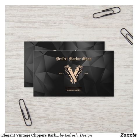 Elegant Vintage Clippers Barber Shop Professional Business Card Barber Shop Business Cards, Graphic Design Business Card, Professional Business Card, Poses Reference, Professional Business Cards, Anime Poses Reference, Disney Gifts, Star Wars Gifts, Anime Poses