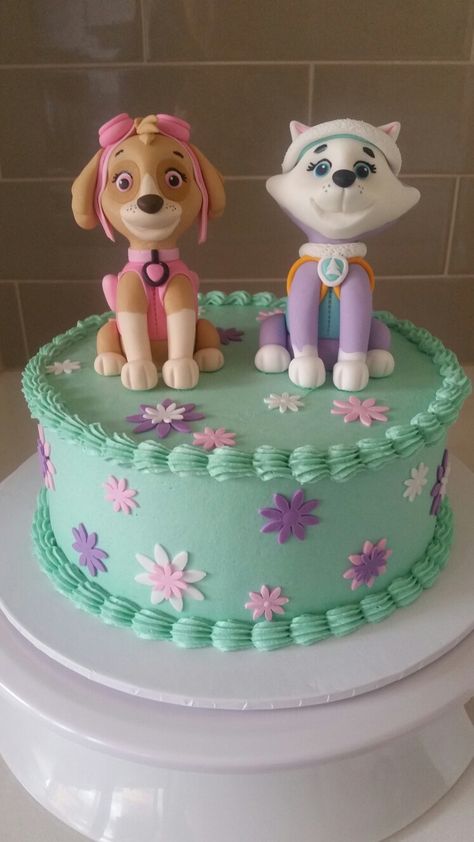 Everest Paw Patrol Cake, Paw Patrol Cake Girly, Girly Paw Patrol Cake, Skye Birthday Cake Paw Patrol, Birthday Cake Skye Paw Patrol, Paw Patrol Birthday Cake Girl, Fondant Skye Paw Patrol, Pink Skye Paw Patrol Cake, Skye Paw Patrol Cake