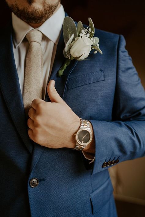 Heathered Blue Suit Wedding, Navy Suit With Gold Tie, Navy And Brown Suit Wedding, Groom And Groomsmen Attire Navy Blue, Navy Suit With Brown Tie, Navy And Cream Suit, Navy Blue And Tan Groomsmen Suits, Navy Blue Suit With Champagne Tie, Navy Suit Floral Tie Wedding