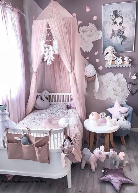 Interior Designs & Home Decorating Ideas in 2019 Love Bedroom, Idea Bedroom, Toddler Bedroom, Toddler Girl Room, Girl Nursery Room, Bedroom Idea, Girl Bedroom Designs, Nursery Baby Room