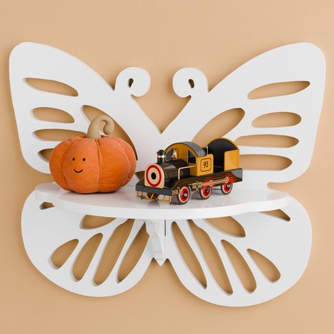 PRICES MAY VARY. 🦋【Unique Design】This cute wall shelf is designed in the shape of a delicate butterfly! It is absolutely stunning and you'll love it! The floating butterfly shelf has a unique style that will make a lasting impression and add a touch of elegance and style to any room. 🦋【Exquisite Nursery Decor】Butterfly nursery decor is perfect for baby girl or baby boy, brings fun and vitality to home decor, beautiful butterfly decorations can better stimulate the creativity and imagination of Baby Girl Nursery Butterflies, Girl Nursery Butterflies, Butterfly Baby Nursery, Butterfly Girls Room, Butterfly Shelf, Crystal Shelf Display, Butterfly Baby Room, Butterflies Decor, Butterfly Nursery Decor