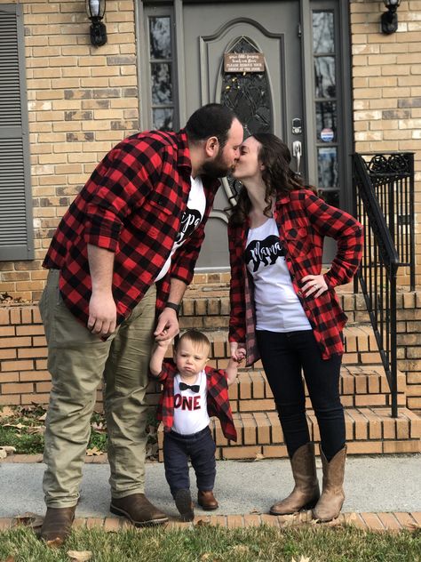 First Birthday Flannel Theme, Lumberjack First Birthday Outfit, Winter Lumberjack First Birthday, 1st Birthday Lumberjack Theme, First Birthday Boy Themes Winter, Wild One Lumberjack First Birthday, Lumberjack 1st Birthday, Baby Boy First Birthday Outfit, Lumberjack First Birthday