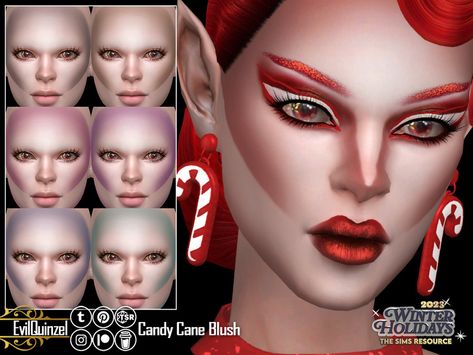 The Sims Resource - Candy Cane Blush Sims 4 Cc Drag, Sims 4 Drag Queen Cc, Ts4 Makeup, Sims 4 Tattoos, Makeup Cc, Drag Queen Makeup, Cc Mods, Drag Makeup, Queen Makeup