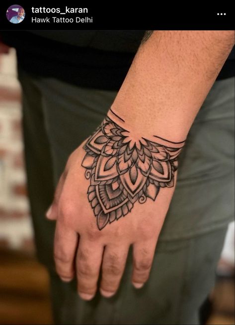 Mandala Tattoo designs Mandala Tattoos Mens, Hand Tattoos For Man, Hand Wrist Tattoo Men, Mandala Hand Tattoo Men, Mandala Tattoo On Hand, Mandala Tattoo Design For Men, Hand Mandala Tattoo, Mandala Hand Tattoo, Men Henna Tattoo