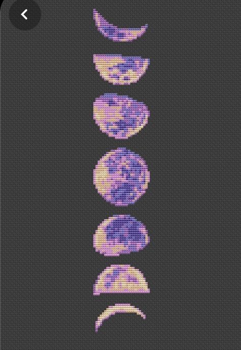 Space Cross Stitch, Moon Cross Stitch Pattern, Moon Cross Stitch, Perler Bead Templates, Pola Kristik, Cross Stitch Bookmarks, Pixel Art Pattern, Pattern Modern, Perler Beads Designs