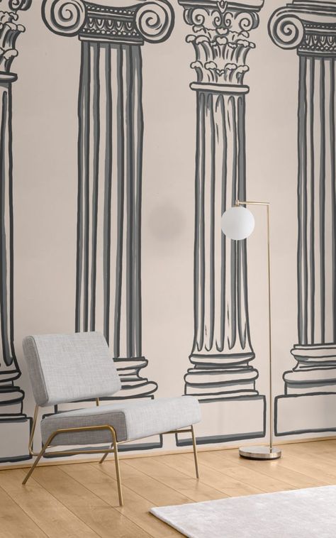 Corinthian Aesthetic, Column Types, Ancient Greek Columns, Columns Wallpaper, Wallpapers Interior, Column Decor, Ancient Greece Aesthetic, Greece Wallpaper, Nude Background