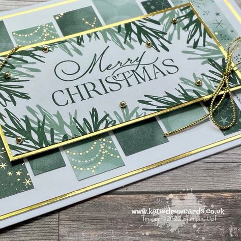 Green & Gold Christmas Simple Elegant Christmas Cards, Stampinup Christmas Cards 2022 & 2023, Christmas Cards Handmade Stampin Up Ideas, Stampin Up Seasons Of Green And Gold, Stampin Up Joy Of Noel, Stampin Up Christmas Cards 2022-2023, Christmas Papercrafts, Green Gold Christmas, Sunshine Card