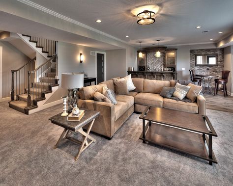 Sedona House, Movie Rooms, Finished Basement Designs, Dream Basement, Basement Living, Basement Inspiration, Basement Living Rooms, Cozy Basement, Bar Inspiration