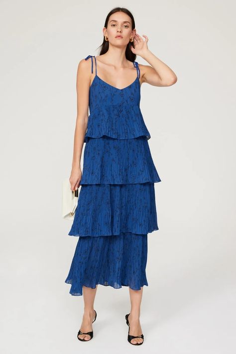 Pleated Dress by Club Monaco | Rent the Runway Pleated Tiered Dress, Rent The Runway, Club Monaco, Floral Chiffon, Tiered Dress, Pleated Dress, Wedding Season, Monaco, Bridal Party