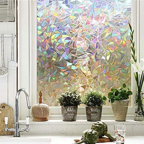 Glass Window Decals, Rainbow Window, 3d Window, Stained Glass Window Film, Decorative Window Film, Privacy Film, Window Film Privacy, Dekorasi Kamar Tidur, Window Films