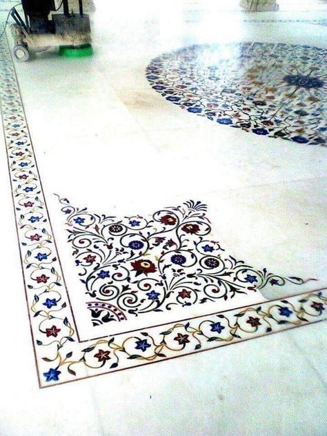 https://www.sanjaystonehub.com/ Haveli Design, Chic Flooring, Marble Inlay Designs, Italian Marble Flooring, Inlay Flooring, Marble Flooring Design, Flooring Texture, Entry Porch, Floor Designs