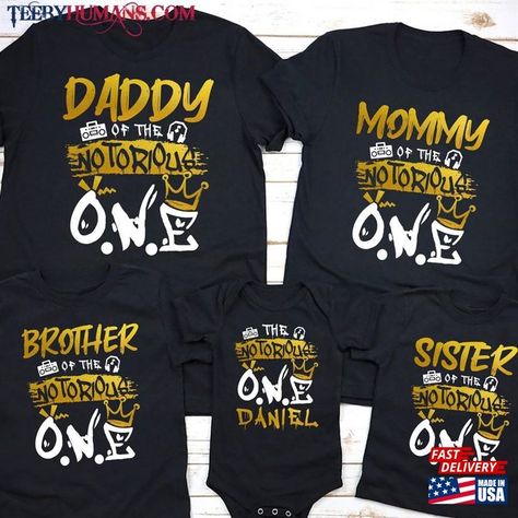 Notorious Big One Birthday Shirts Family, The Notorious One Birthday Party Decor, Notorious Big One Birthday Shirts, Notorious One Photo Shoot, Biggie Smalls Party, Biggie Smalls First Birthday Party, The Notorious One Birthday Party, Notorious Big One Birthday, Notorious One Birthday