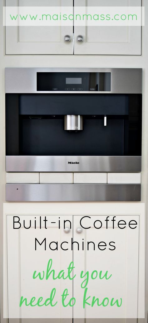 If you are a coffee junkie, built-in coffee machines might be the next dream appliance for your kitchen. Find out what you need to know before you buy. Coffee Bar Machine, Built In Espresso Machine Kitchen, Miele Coffee Machine Built Ins, Built In Espresso Machine, Built In Coffee Machine, Butlers Pantry Ideas Layout, Built In Coffee Bar, Espresso Machine Kitchen, Miele Coffee Machine