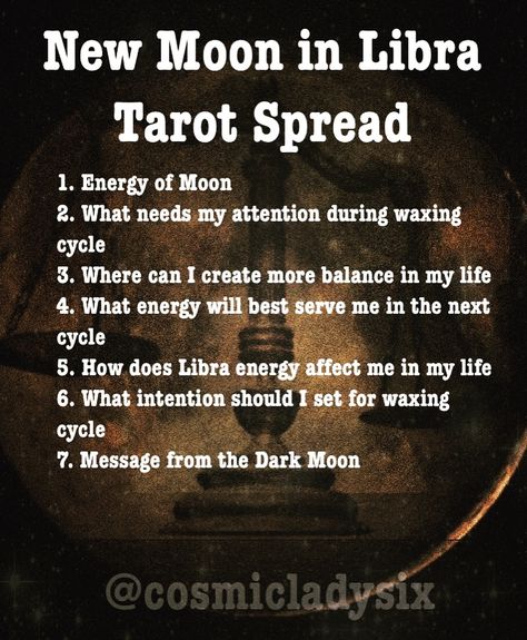 New Moon in Libra Tarot Spread #tarot #astrology #tarotspreads New Moon In Libra Tarot Spread, Tarot Spreads Layout, Divination Runes, Tarot Interpretation, Cycle 3, Birth Cards, Tarot Tips, Tarot Meanings, Tarot Learning