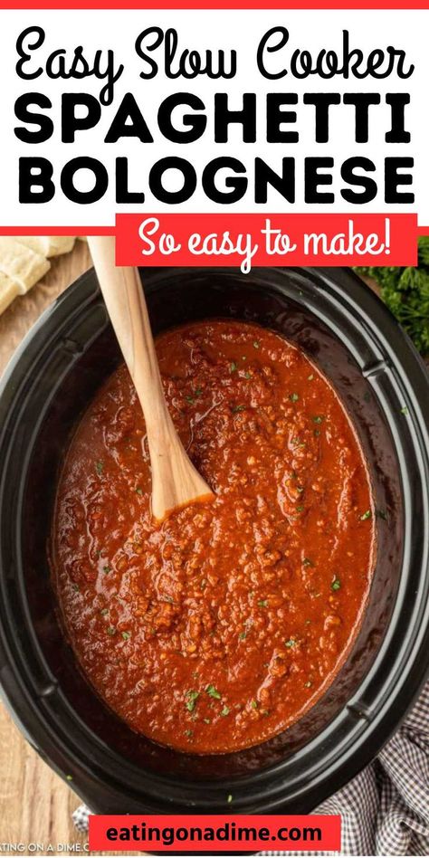 Spagetti Sauce Recipe, Spaghetti Bolognese Slow Cooker, Bolognese Recipe Easy, Slow Cooker Bolognese Sauce, Slow Cooker Spaghetti Sauce, Slow Cooker Bolognese, Homemade Bolognese, Spaghetti Bolognese Recipe, Bolognese Sauce Recipe