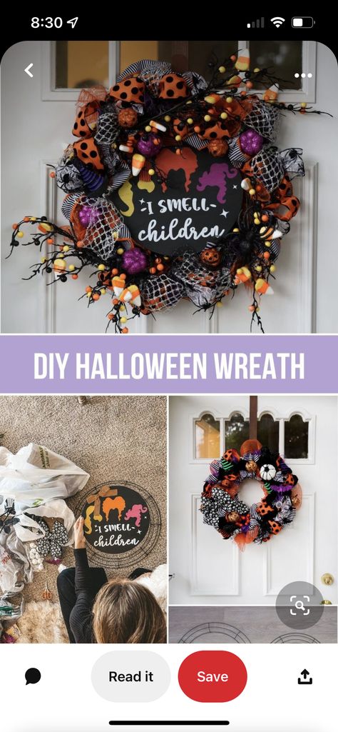 Hocus Pocus Wreath, Halloween Door Decoration Ideas, Hocus Pocus Party Decoration, Hocus Pocus Decorations, Halloween Door Decoration, Halloween Theme Birthday, Halloween Diy Door, Door Decoration Ideas, Angela Lanter