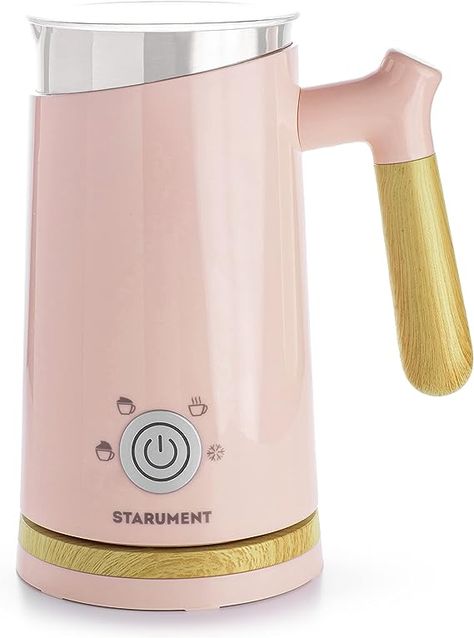 Automatic Milk Foamer & Heater for Coffee, Latte, Cappuccino, Other Creamy Drinks - 4 Settings for Cold Foam, Airy Milk Foam, Dense Foam & Warm Milk - Easy to Use Creamy Drinks, Pink Kitchen Appliances, Milk Foamer, Electric Milk Frother, Milk Foam, Cafe Style, Pink Kitchen, Milk Frother, Warm Milk