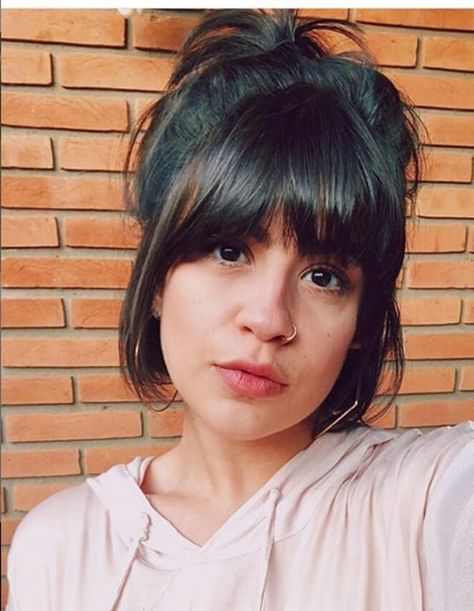 25 Stunning Blunt Bob With Bangs to Try in 2023 Bob With Bottleneck Bangs, Reverse Bob With Bangs, Dark Bob With Bangs, Short Dark Bob With Bangs, Straight Bob With Bangs Round Face, Heavy Bob With Bangs, Black Bob Bangs, Bangs And Bob, Bob With Full Bangs